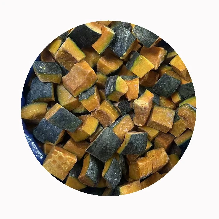 Pumpkin pieces cut into freezer-ready sections