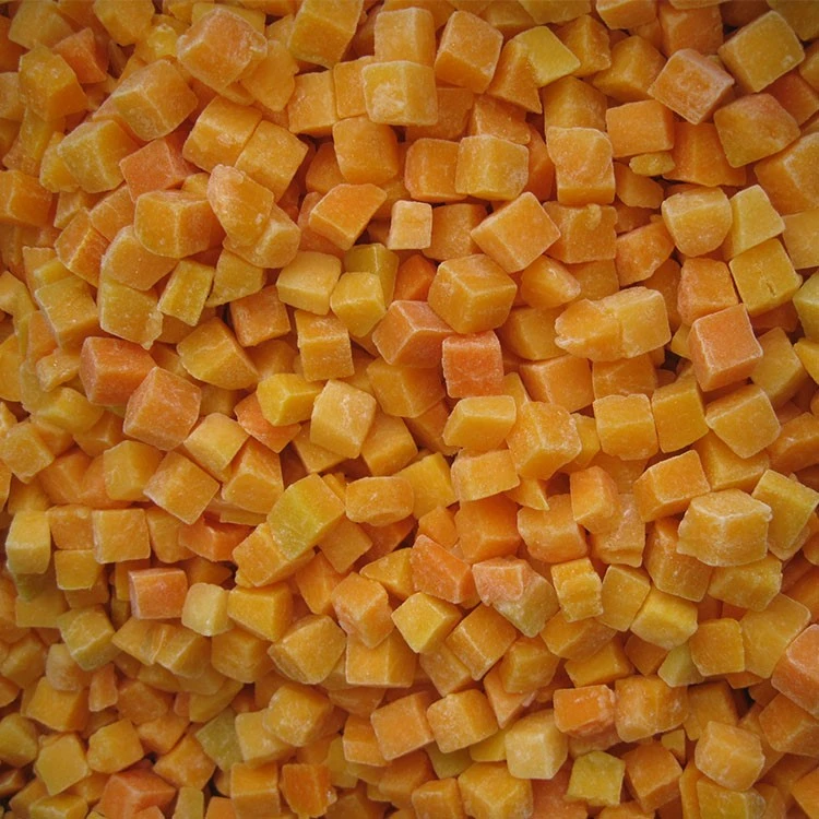 Frozen pumpkin cubes for foodservice and processing use